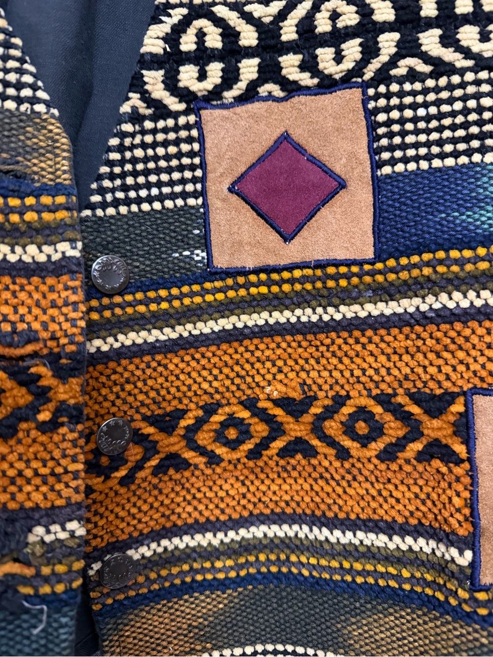 Jane ASHLEY Multicolor Aztec Pattern Vest - Rust, Black & Olive L - Picture 4 of 5